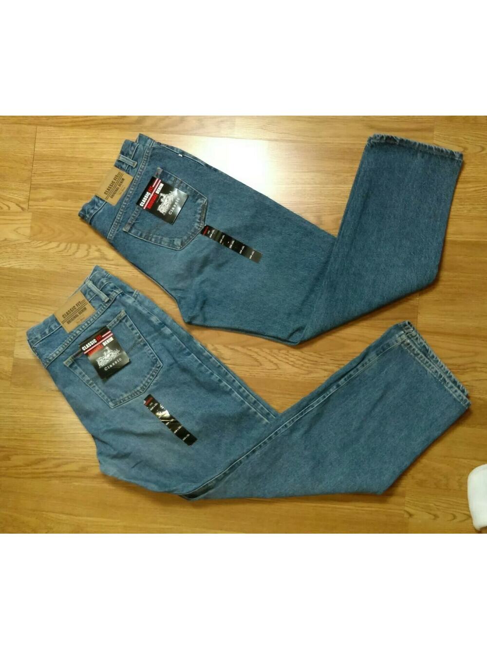 Lot of 2 Men's Classic Fit Original Denim Blue Jeans Size 38W x 32L NEW